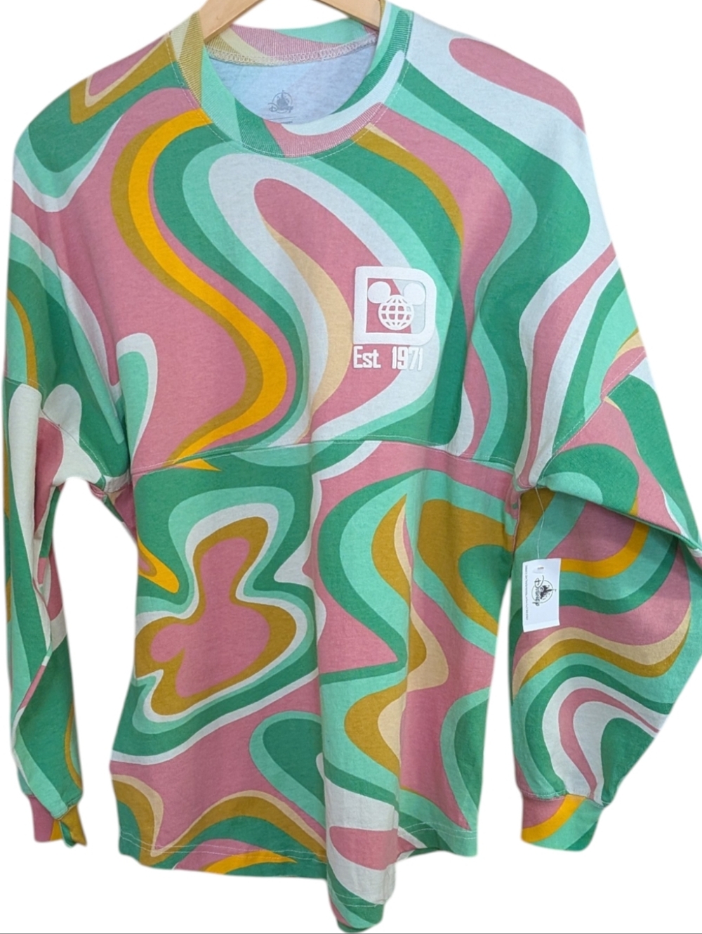 Walt Disney World Swirl Retro Spirit Jersey Adult  Puff Print Logos..Size XS